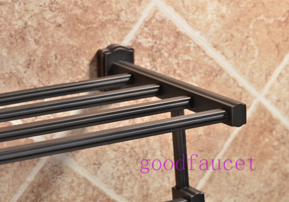 Bathroom Accessries NEW Luxury Bathroom Oil Rubbed Bronze Wall Mount Towel Racks Shelf Towel Holder