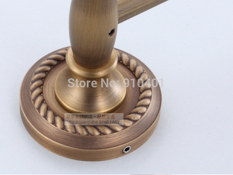 Wholesale And Retail Promotion Antique Brass Bathroom Clothes Shelf Wall Mounted Towel Rack Holder W/ Towel Bar