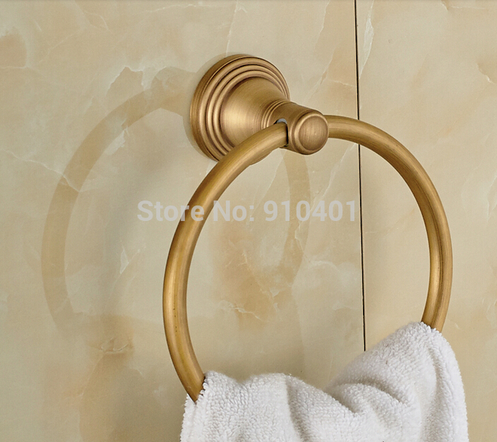 Wholesale And Retail Promotion Antique brass bathroom accessories towel ring towel rack hanger wall mounted
