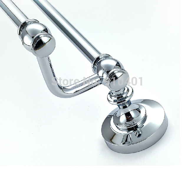 Wholesale And Retail Promotion Bathroom Polished Chrome Brass Wall Mounted Towel Rack Holder Dual Towel Bars