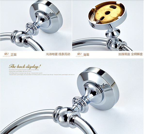 Wholesale And Retail Promotion Chrome Brass Bathroom Towel Rack Ring Round Towel Holder Hanger