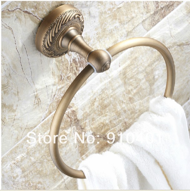 Wholesale And Retail Promotion Fashion NEW Wall Mounted Antique Brass Euro Style Towel Ring Towel Rack Holder