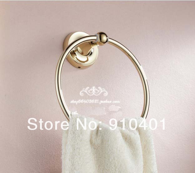 Wholesale And Retail Promotion Luxury Golden Brass Wall Mounted Towel Rack Holder Euro Towel Ring Bar Holder