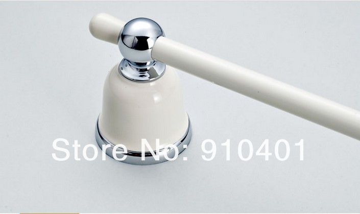 Wholesale And Retail Promotion Luxury Wall Mount White Painting Towel Holder Bars Brass Bathroom Rack Towel Bar