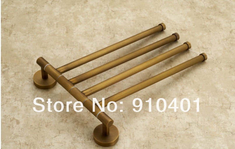 Wholesale And Retail Promotion Luxury Wall Mounted Antique Brass Towel Bars Bathroom Swivel Towel Rack Holder