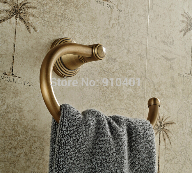 Wholesale And Retail Promotion Modern Antique Brass Bathroom Hotel Towel Rack Ring Towel Hangers Wall Mounted