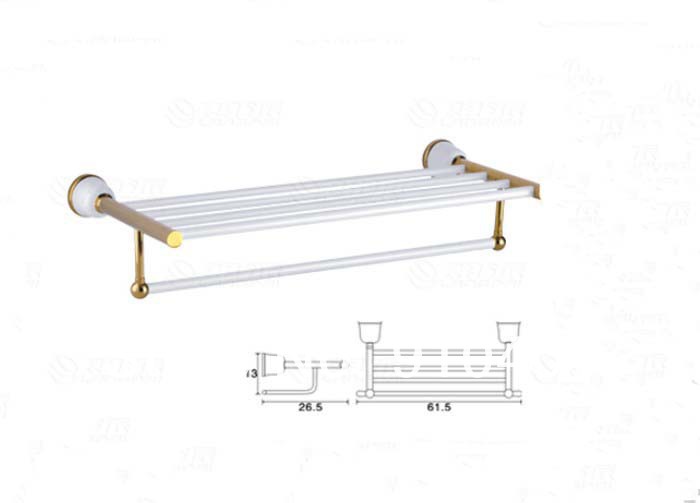 Wholesale And Retail Promotion Modern Bathroom Brass White Painting Clothes Towel Racks Shelf Towel Bar Holder