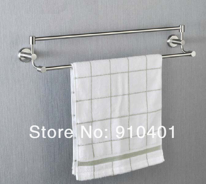 Wholesale And Retail Promotion Modern Bathroom Stainless Steel Wall Mounted Towel Rack Holder Dual Bar Holders