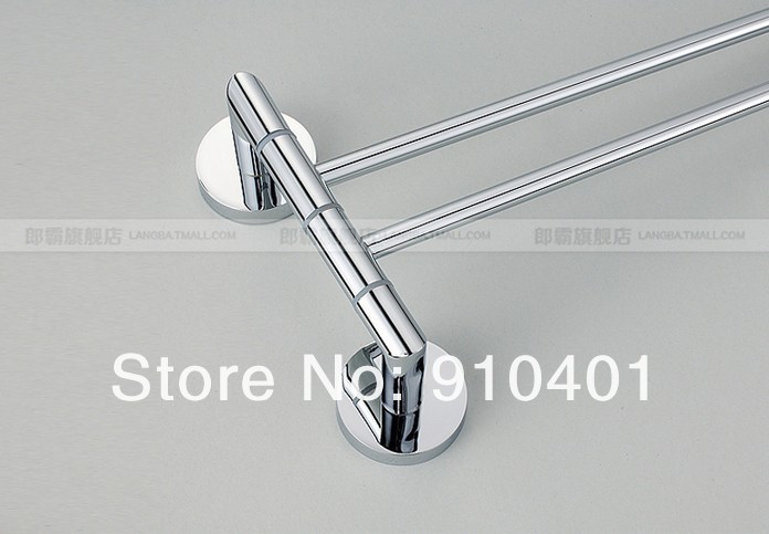 Wholesale And Retail Promotion Modern Bathroom Wall Mounted Towel Rack Holder Dual Rotate Bar Holders Chrome