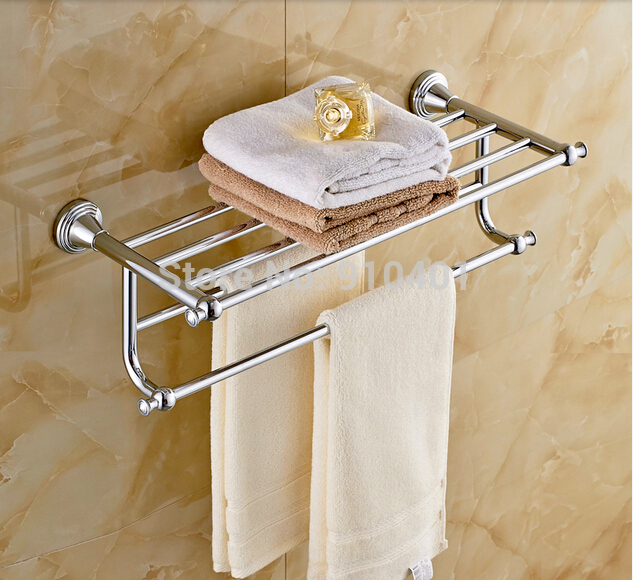 Wholesale And Retail Promotion Modern Chrome Brass Bathroom Shelf Towel ...