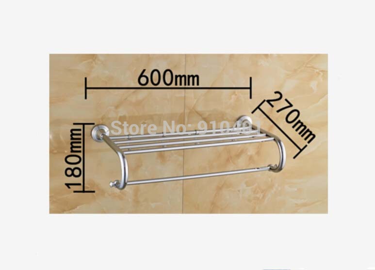 Wholesale And Retail Promotion Modern Chrome Brass Bathroom Shelf Wall Mounted Towel Rack Holder With Towel Bar