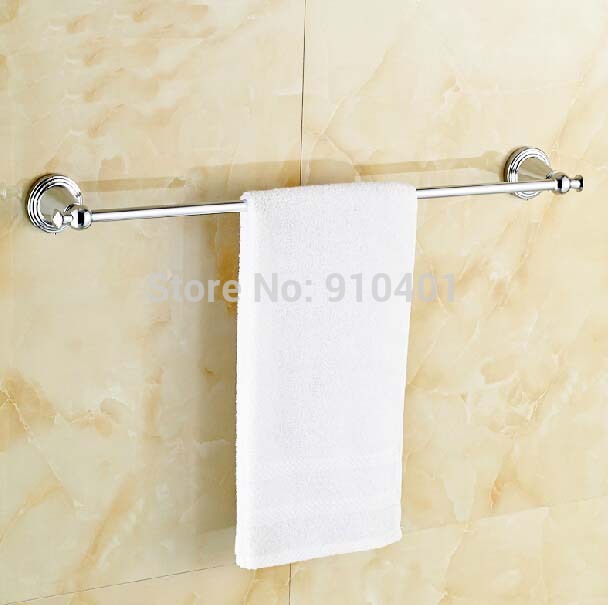 Wholesale And Retail Promotion Modern Chrome Brass Towel Rack Holder Single Bar Wall Mounted Bathroom Accessory