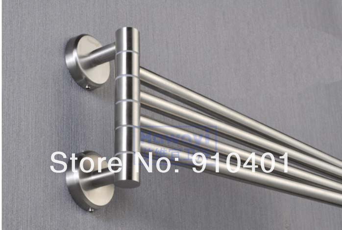 Wholesale And Retail Promotion Modern Luxury Stainless Steel Wall Mount Clothes Towel Racks Swivel 4 Towel Bar