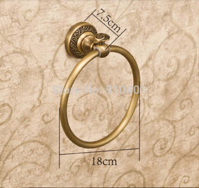Wholesale And Retail Promotion NEW Antique Brass Towel Ring Hanger Wall Mounted Antique Brass Towel Bar Holder
