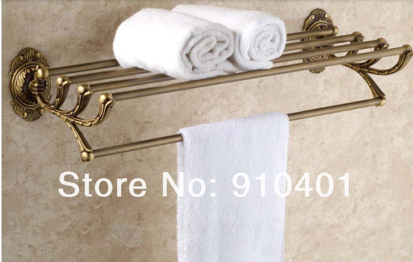 Wholesale And Retail Promotion NEW Bathroom Luxury Antique Clothes Towel Shelf Towel Rack Holder W/ Towel Bar