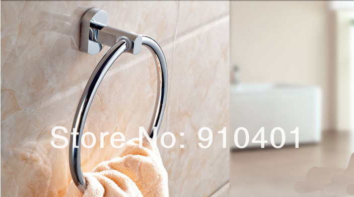 Wholesale And Retail Promotion NEW Chrome Brass Wall Mounted Bathroom Towel Ring Round Ring Towel Rack Holder