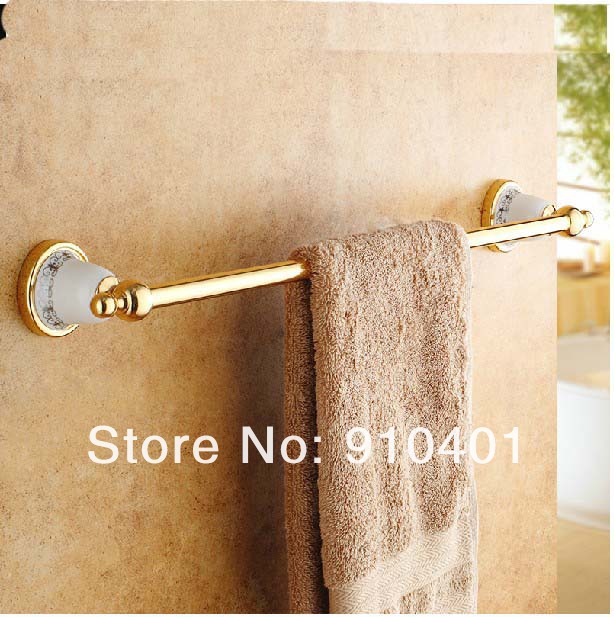 Wholesale And Retail Promotion NEW Golden Finish Solid Brass Wall Mounted Bathroom Towel Rack Holder Towel Bar