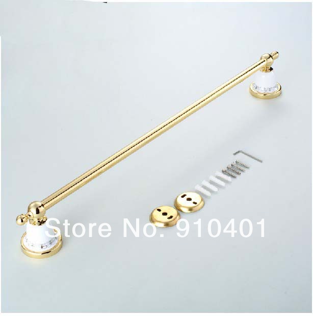 Wholesale And Retail Promotion NEW Golden Finish Solid Brass Wall Mounted Bathroom Towel Rack Holder Towel Bar