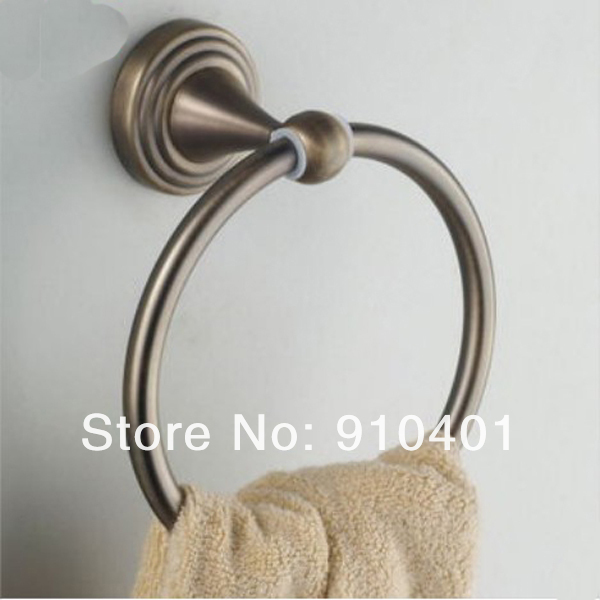 Wholesale And Retail Promotion NEW Home Bath Antique Bronze Towel Ring Hanging Ring Towel Holder Towel Hanger