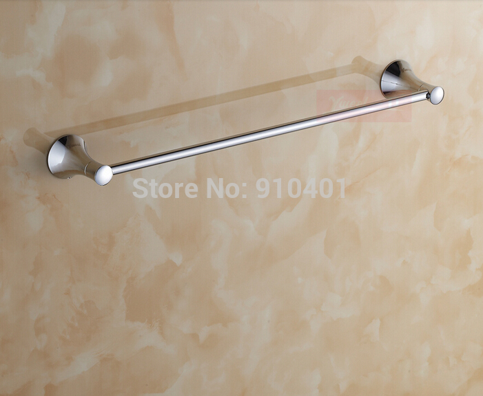 Wholesale And Retail Promotion NEW Wall Mounted Chrome Brass Bathroom Towel Rack Holder Single Towel Bar Hanger