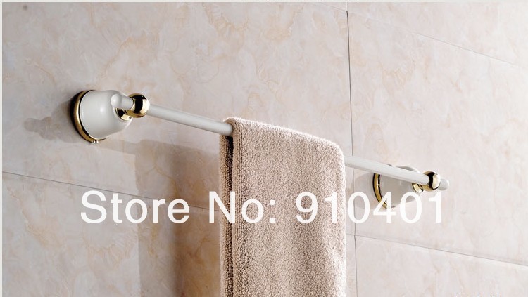 Wholesale And Retail Promotion NEW Wall Mounted White Painting Solid Brass Bathroom Towel Rack Holder Towel Bar