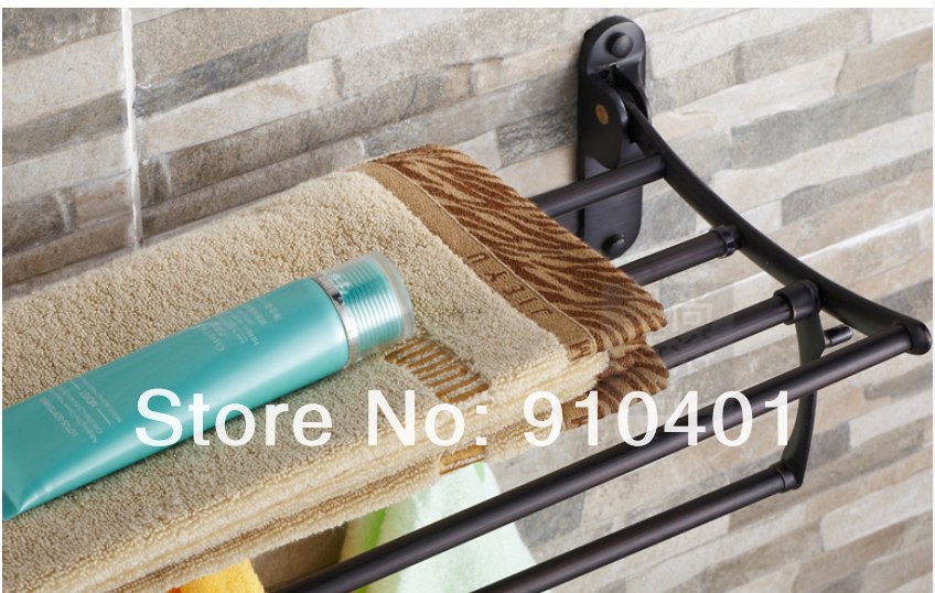 Wholesale And Retail Promotion New Modern Oil Rubbed Bronze Bathroom Shelf Towel Racks Holder Towel Bar Hooks