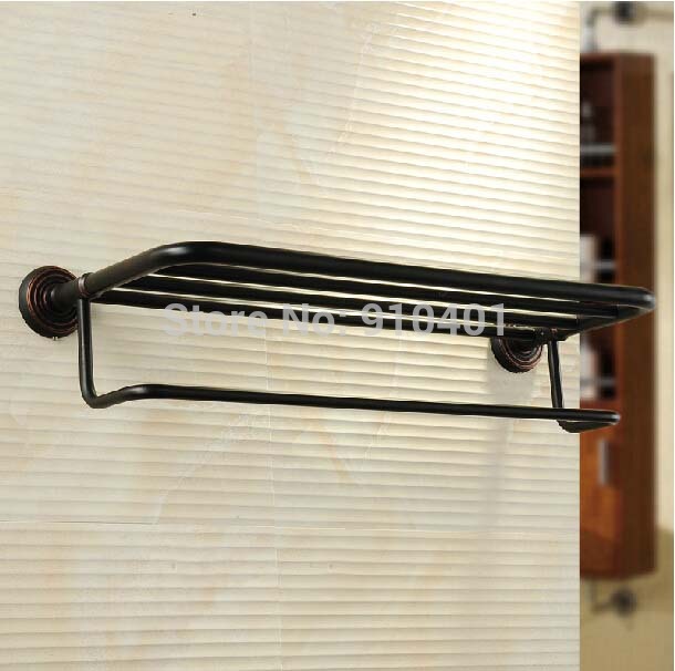 Wholesale And Retail Promotion Oil Rubbed Bronze Brass Wall Mounted Bathoom Shelf Towel Rack Holder Towel Bar