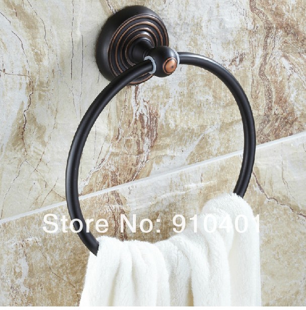 Wholesale And Retail Promotion Oil Rubbed Bronze Ceramic Bathroom Towel Rack Holder Towel Bar Round Towel Ring