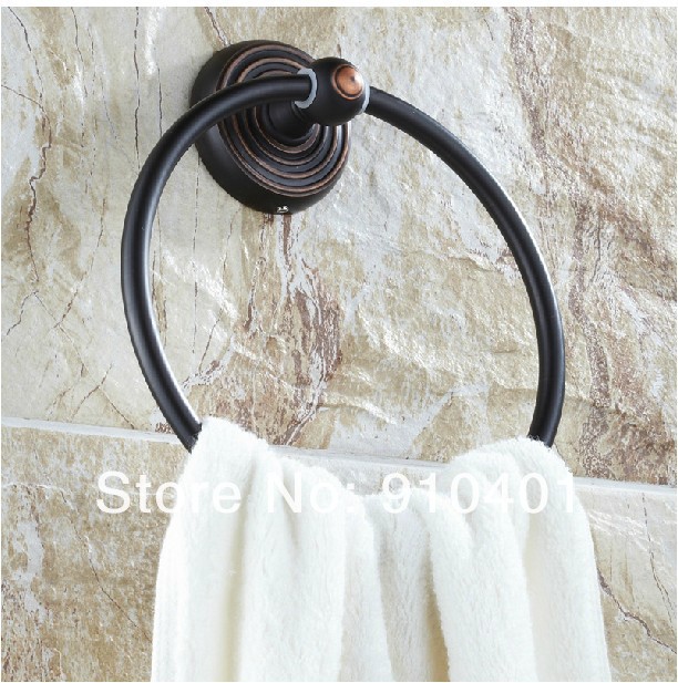 Wholesale And Retail Promotion Oil Rubbed Bronze Ceramic Bathroom Towel Rack Holder Towel Bar Round Towel Ring