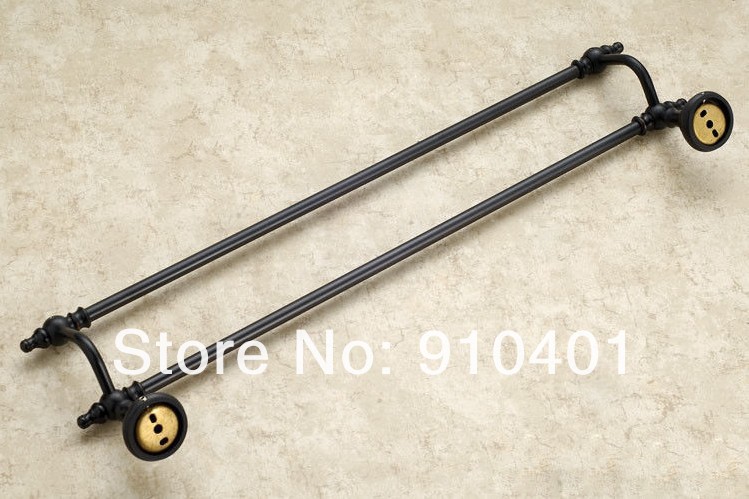 Wholesale And Retail Promotion Oil Rubbed Bronze Wall Mounted Bathroom Towel Rack Holder Dual Towel Bars Holder