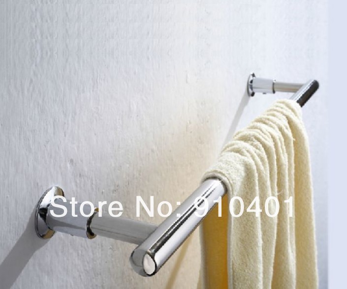 Wholesale And Retail Promotion Polished Chrome Brass Bathroom Wall Mounted Towel Rack Holder Single Towel Bar