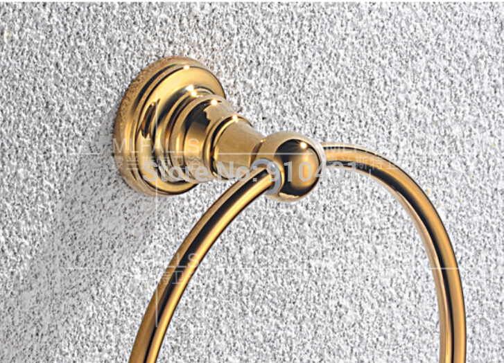 Wholesale And Retail Promotion Wall Mounted Bathroom Clothes Towel Hook Hangers Single Robe Hook Golden Brass