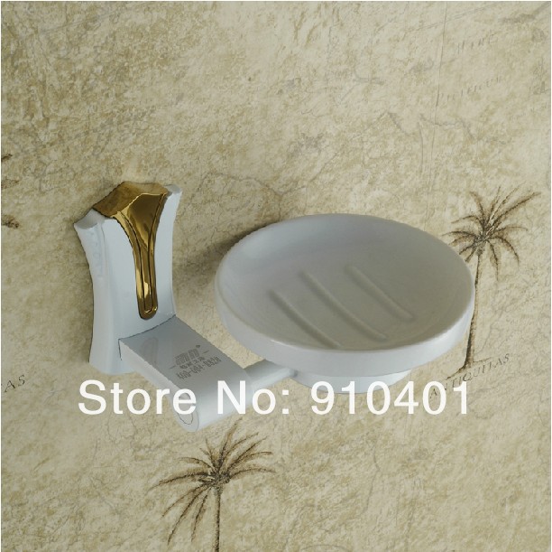 Wholesale And Retail Promotion White Painting Bathroom Hotel Wall Mounted Brass Soap Dish Holder Soap Dishes