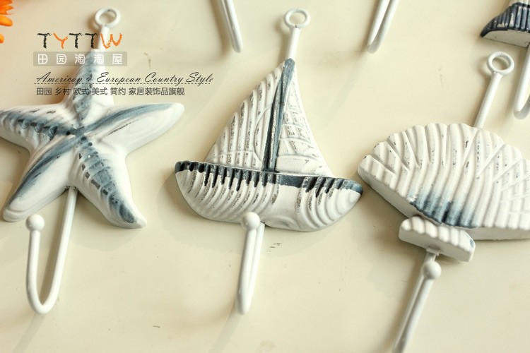-6pcs/lot Mediterranean Style fashion iron hook wall mounted coat hanger decorative hanger
