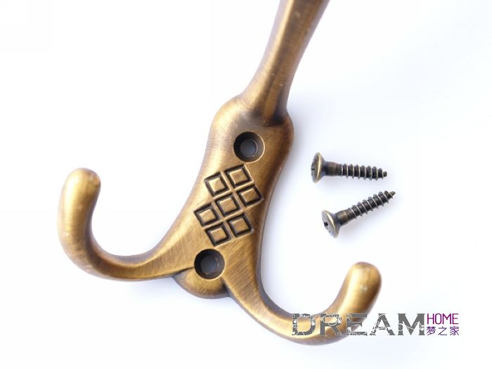 Free Shipping 5pcs/lot antique copper alloy hook, Metal Hook,cloth hook ,single robe hooks