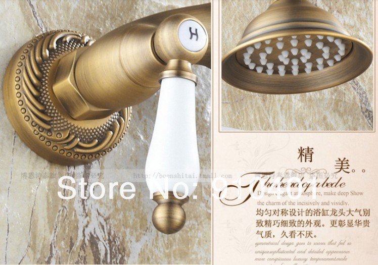 Wholesale And Retail Promotin NEW Antique Brass Wall Mounted Clawfoot Shower/ Bathroom Tub Mixer Faucet Shower