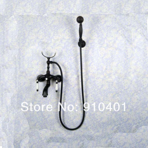 Wholesale And Retail Promotin Oil Rubbed Bronze Bathroom Clawfoot Tub Faucet Hand Shower Wall Mounted Shower
