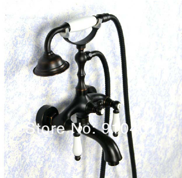 Wholesale And Retail Promotin Oil Rubbed Bronze Bathroom Clawfoot Tub Faucet Shower Set Mixer Tap Hand Shower