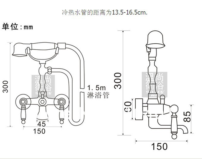 Wholesale And Retail Promotion Antique Brass Bathroom Tub Faucet Shower Mixer Tap Dual Cross Handles Wall Mount