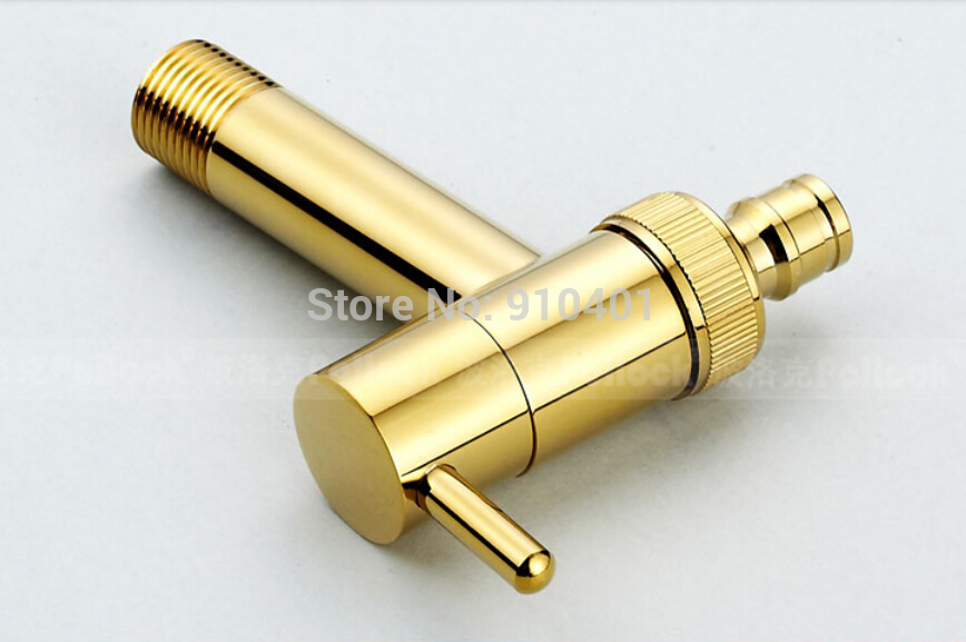 Wholesale And Retail Promotion Golden Brass Bathroom Washing Machine Faucet Single Handle For Cold Water Tap