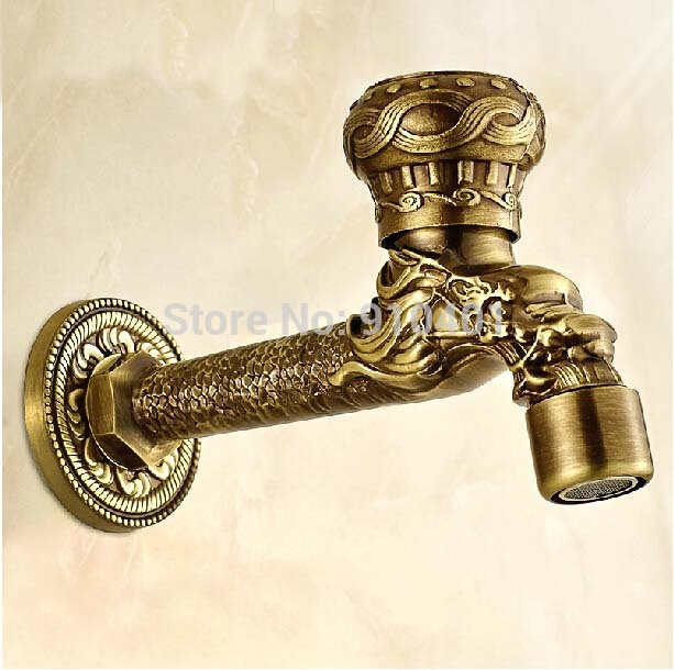 Wholesale And Retail Promotion Modern Antique Brass Washing Machine Tap Laundry Faucet Long Spout Faucet Tap