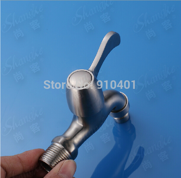 Wholesale And Retail Promotion NEW Brushed Nickel Bath Washing Machine Faucet Mop Pool Faucet Cold Faucet Water