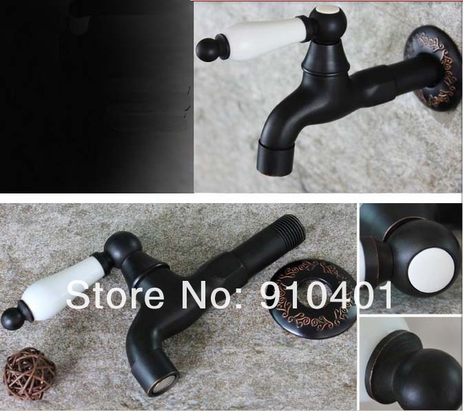 Wholesale And Retail Promotion Oil Rubbed Bronze Washing Machine Water Tap Flower Carved Pool Laundry Sink Tap