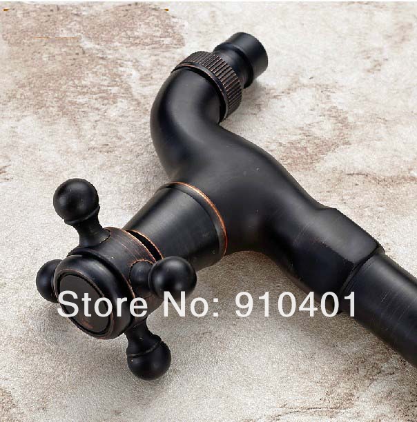Wholesale And Retail Promotion Orubbed Bronze Washing Machine Cold Faucet Wall Mounted Sink Tap Cross Handle