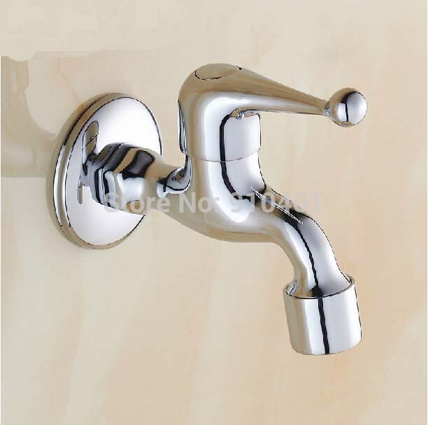 Wholesale And Retail Promotion Wall Mounted Chrome Brass Washing Machine Faucet Mop Pool Sink Cold Water Tap