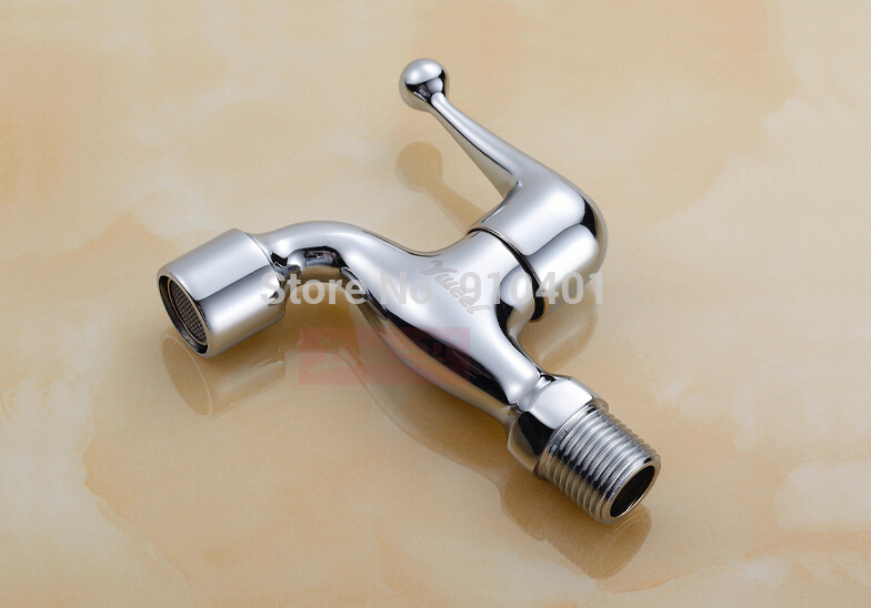 Wholesale And Retail Promotion Wall Mounted Chrome Brass Washing Machine Faucet Mop Pool Sink Cold Water Tap