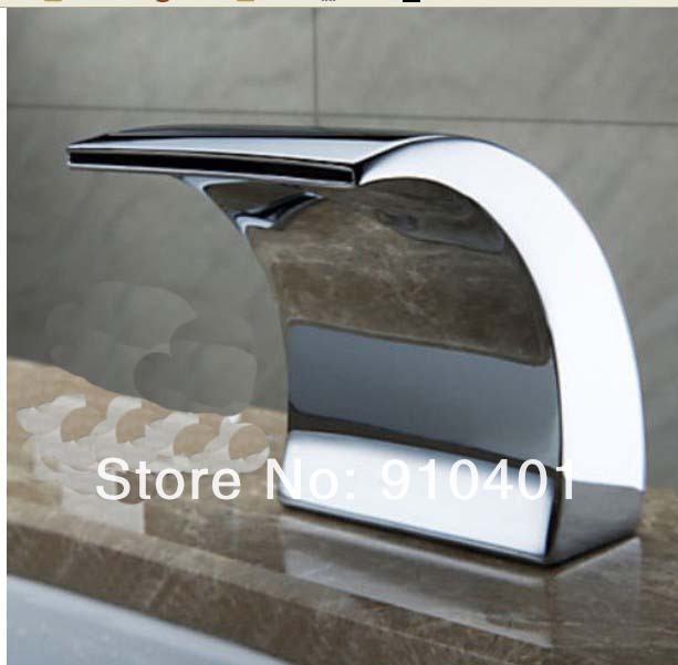 Wholesale And Retail Promotion  LED Color Changing Chrome Brass Waterfall Bathroom Faucet Spout Tub Replacement
