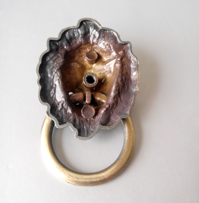 1pc single hole antique bronze European rural style furniture handles classical pull bronze lion head rings