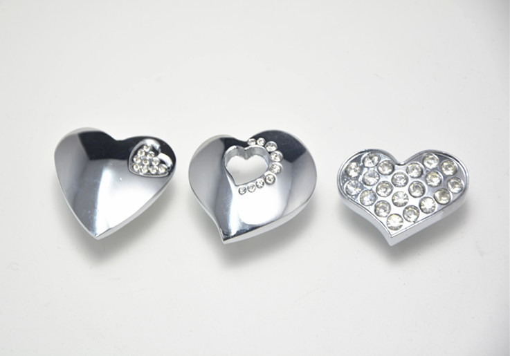 8pcs  Heart Shape Diamond Crystal Kitchen Cartoon Knobs Kids Cabinet Drawer Lovely Knobs Handles