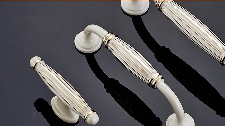 8pcs New Top Grade Ivory White Drawer Handles luxury High Dresser Knobs Furniture Bathroom Closet Pulls